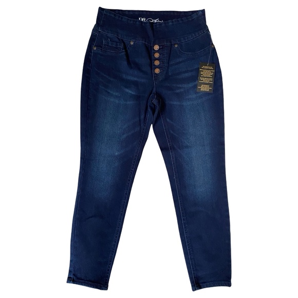 DG2 by Diane Gilman Virtual Stretch Comfort Waist Denim Jegging Size PM Petite - Picture 1 of 6